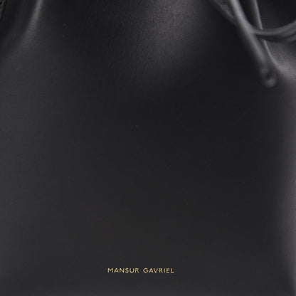 Mansur Gavriel Vegetable Tanned Calfskin Mini Mini Bucket Bag Black Ballerina 9 of 11