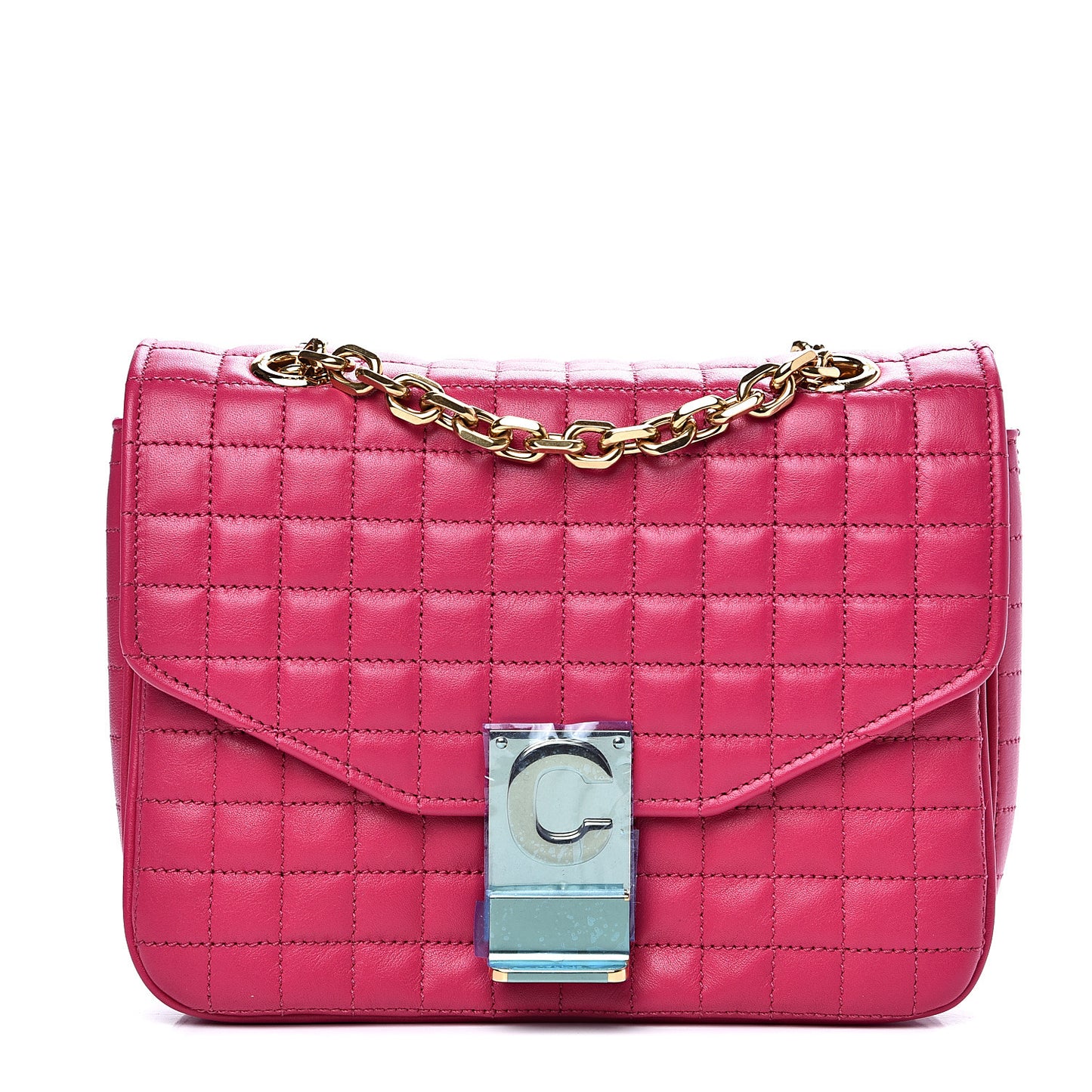Calfskin Quilted Medium C Bag Pink