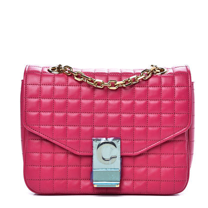 Celine Calfskin Quilted Medium C Bag Pink 1 of 7