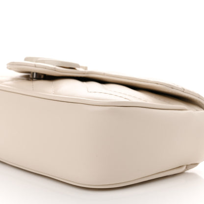 Gucci Calfskin Matelasse Monochrome GG Marmont Chain Belt Bag Mystic White 10 of 11