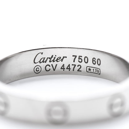 Cartier 18K White Gold 4mm LOVE Wedding Band Ring 60 9.25 4 of 4