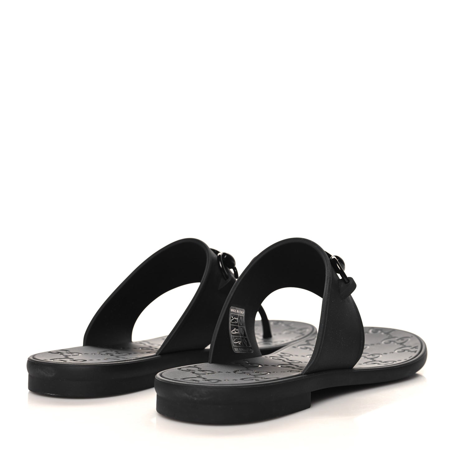 Rubber Womens Horsebit Thong Sandals 37 Black