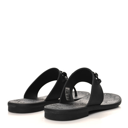 Gucci Rubber Womens Horsebit Thong Sandals 37 Black 5 of 8