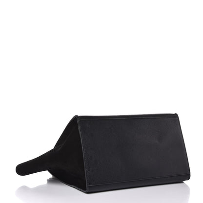 Celine Drummed Calfskin Suede Medium Trapeze Black 4 of 6