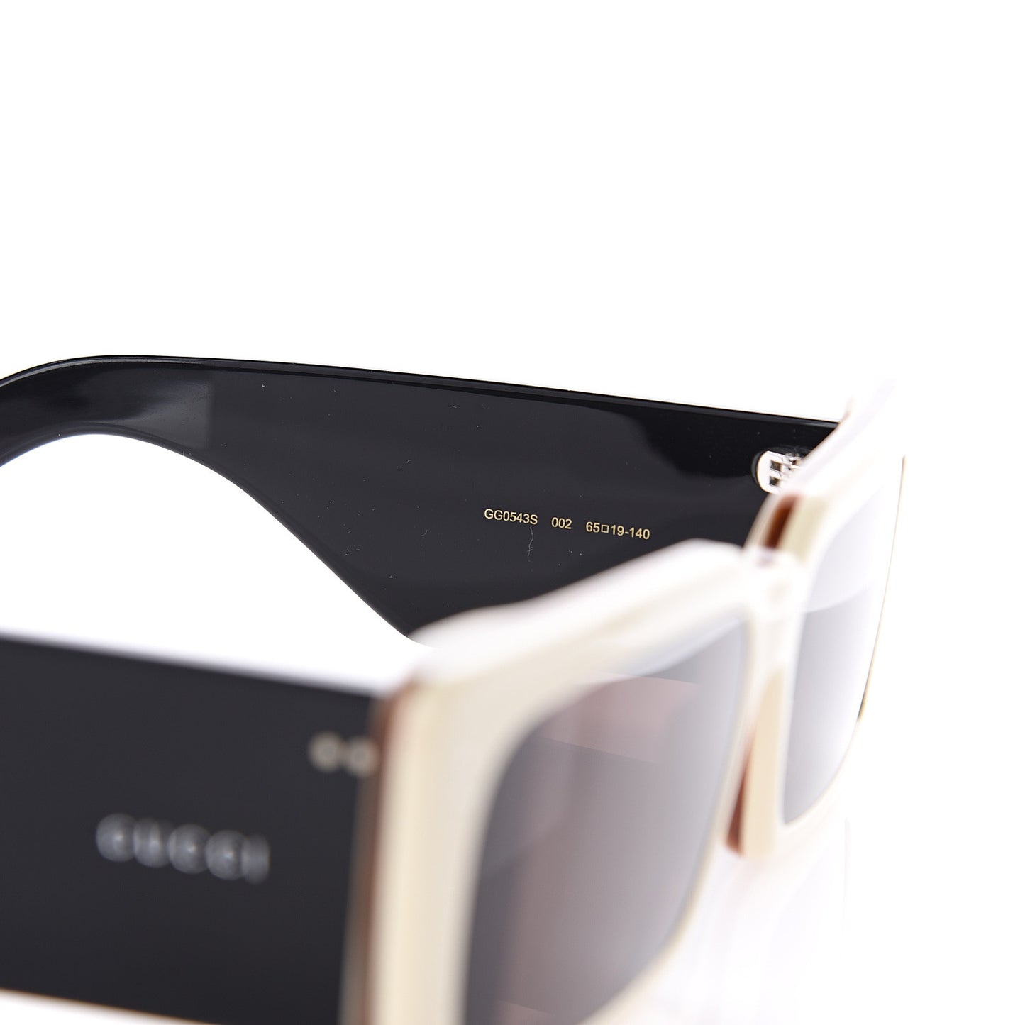 Acetate Rectangular Flap GG0543S Sunglasses White Black