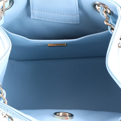 Chanel Caviar Quilted Mini Bucket Bag Blue 5 of 10