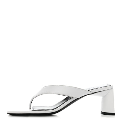 Balenciaga Calfskin Double Square Flat 60mm Sandals 35.5 White 1 of 8
