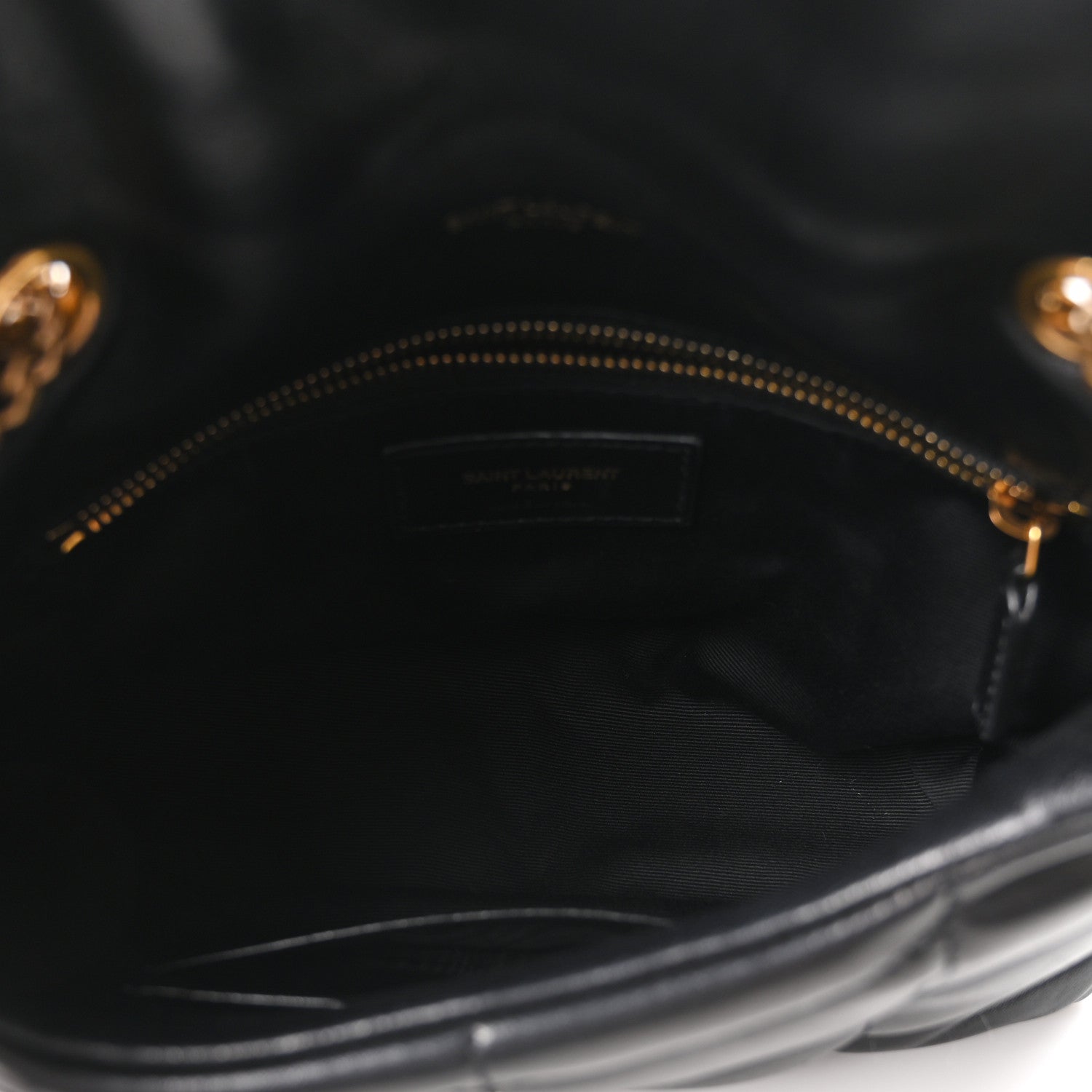 Saint Laurent Lambskin Quilted Toy Loulou Puffer Monogram Chain Satchel Black 4 of 9
