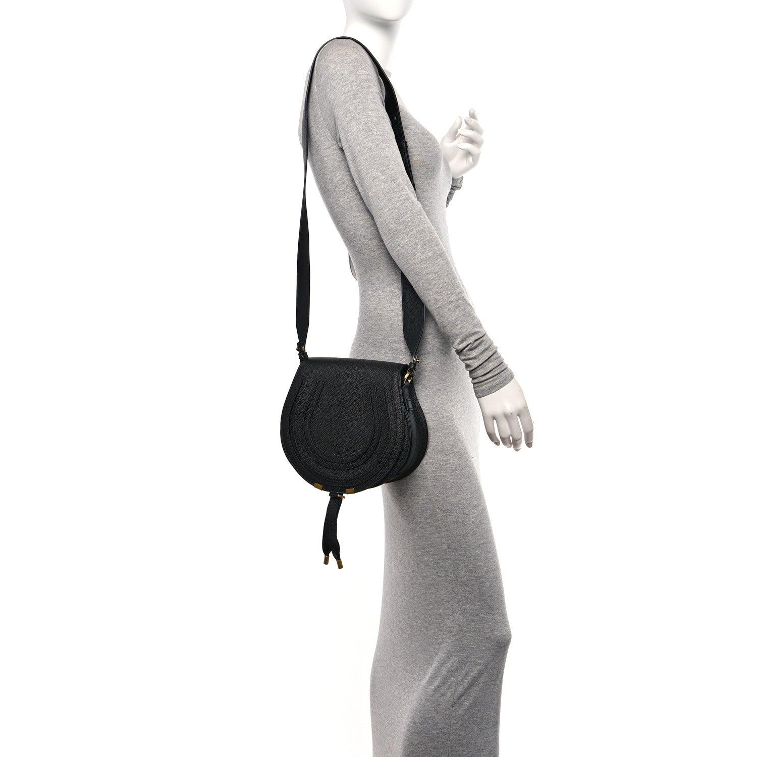 Chloe Calfskin Medium Marcie Round Crossbody Bag Black 2 of 11