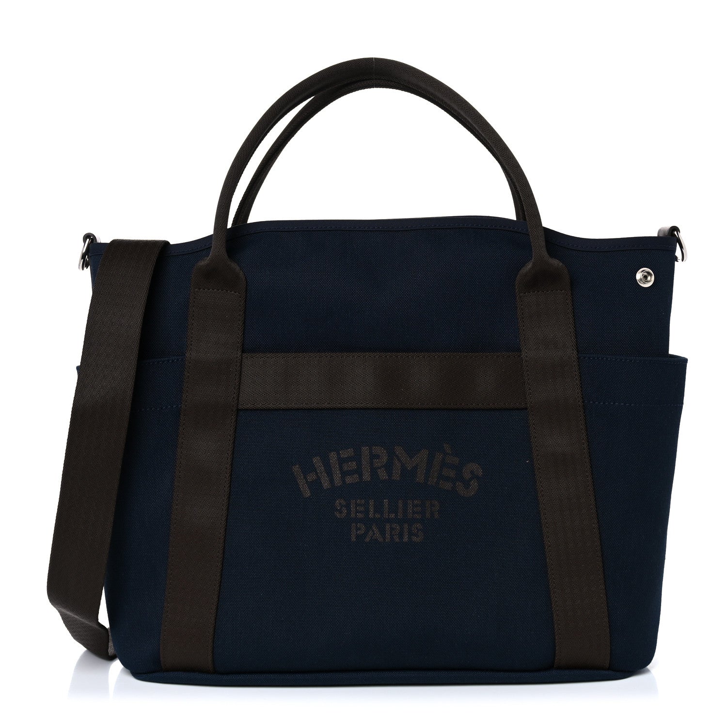 Hermes Toile Sac De Pansage Groom Bleu Navy Feu 1 of 14