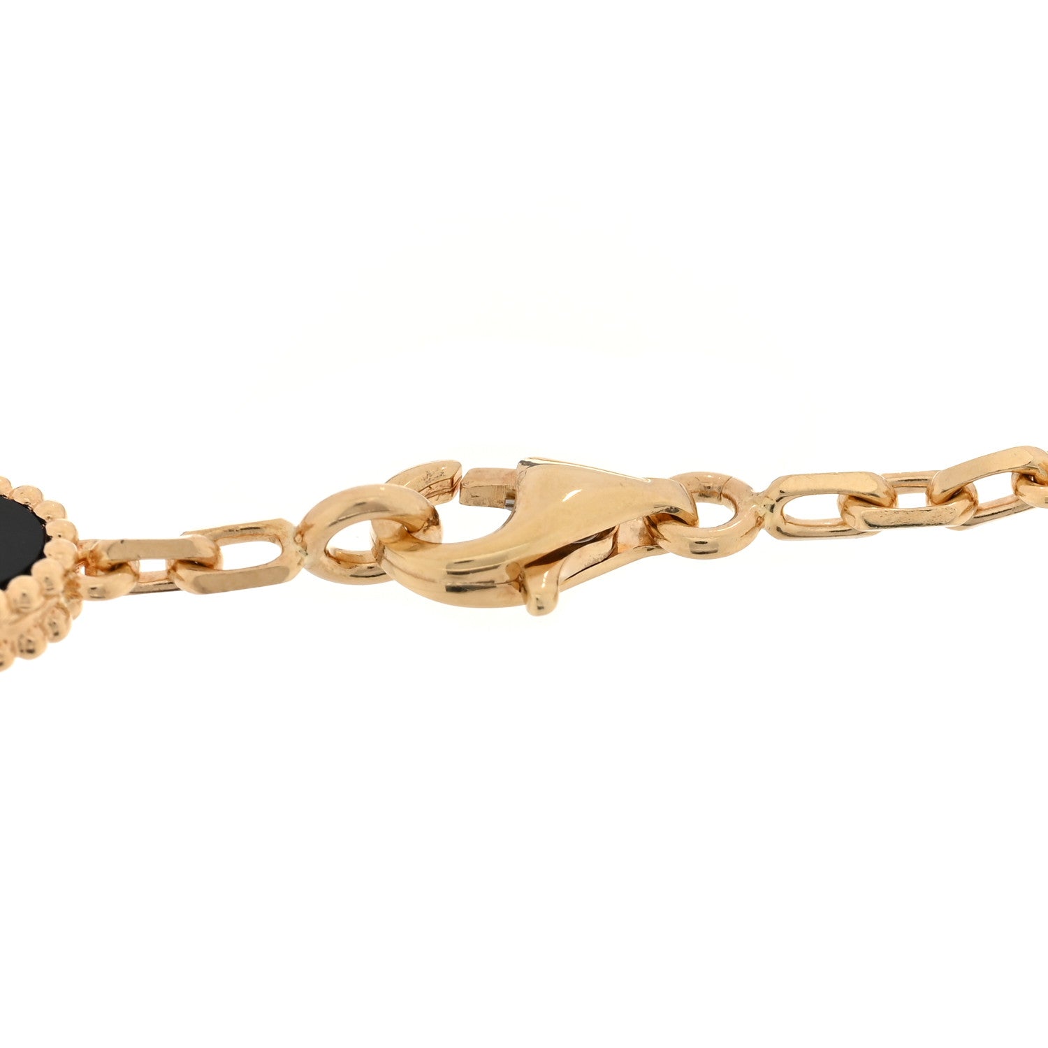 Van Cleef & Arpels 18K Yellow Gold Black Onyx 5 Motifs Vintage Alhambra Bracelet 3 of 5