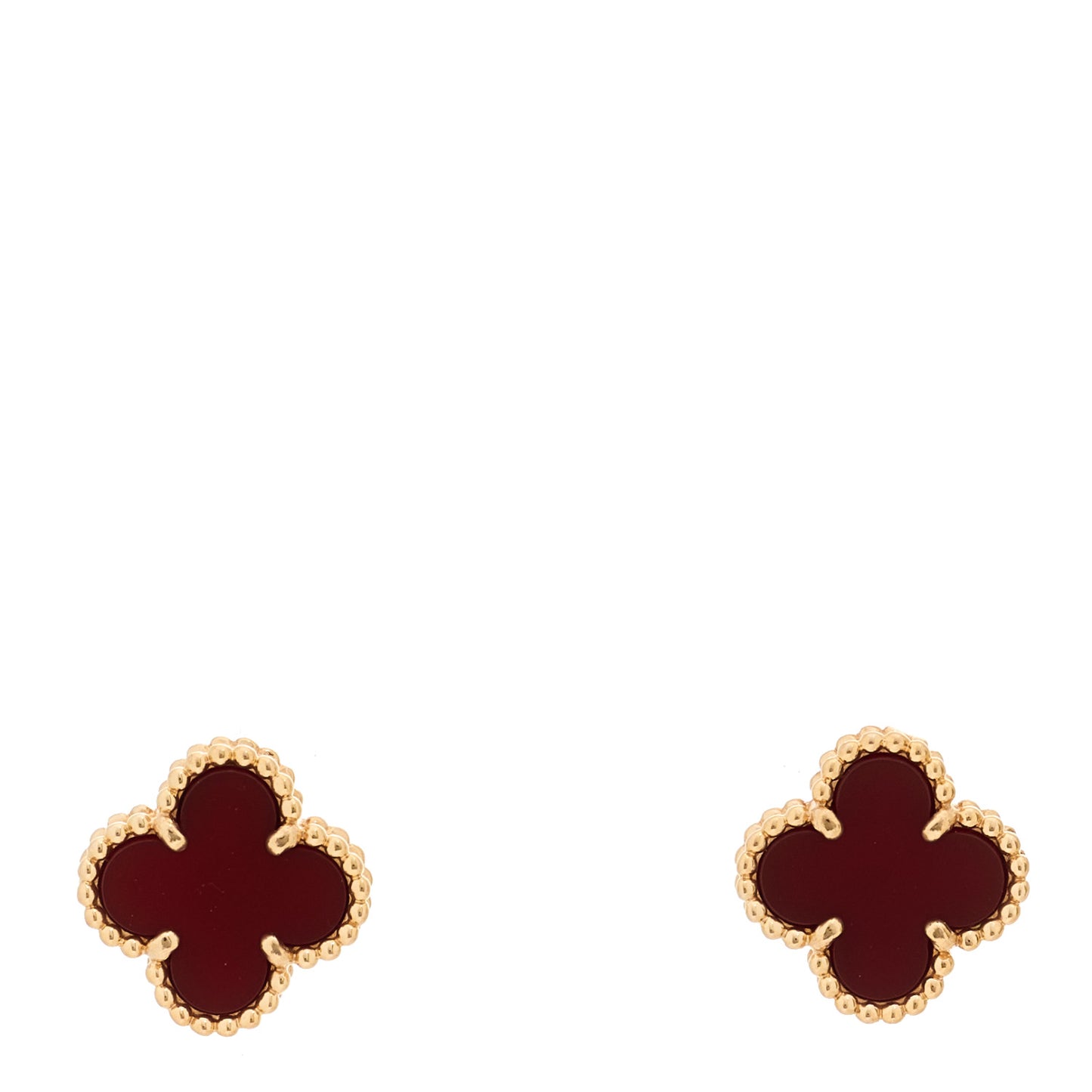 18K Rose Gold Carnelian Sweet Alhambra Earrings