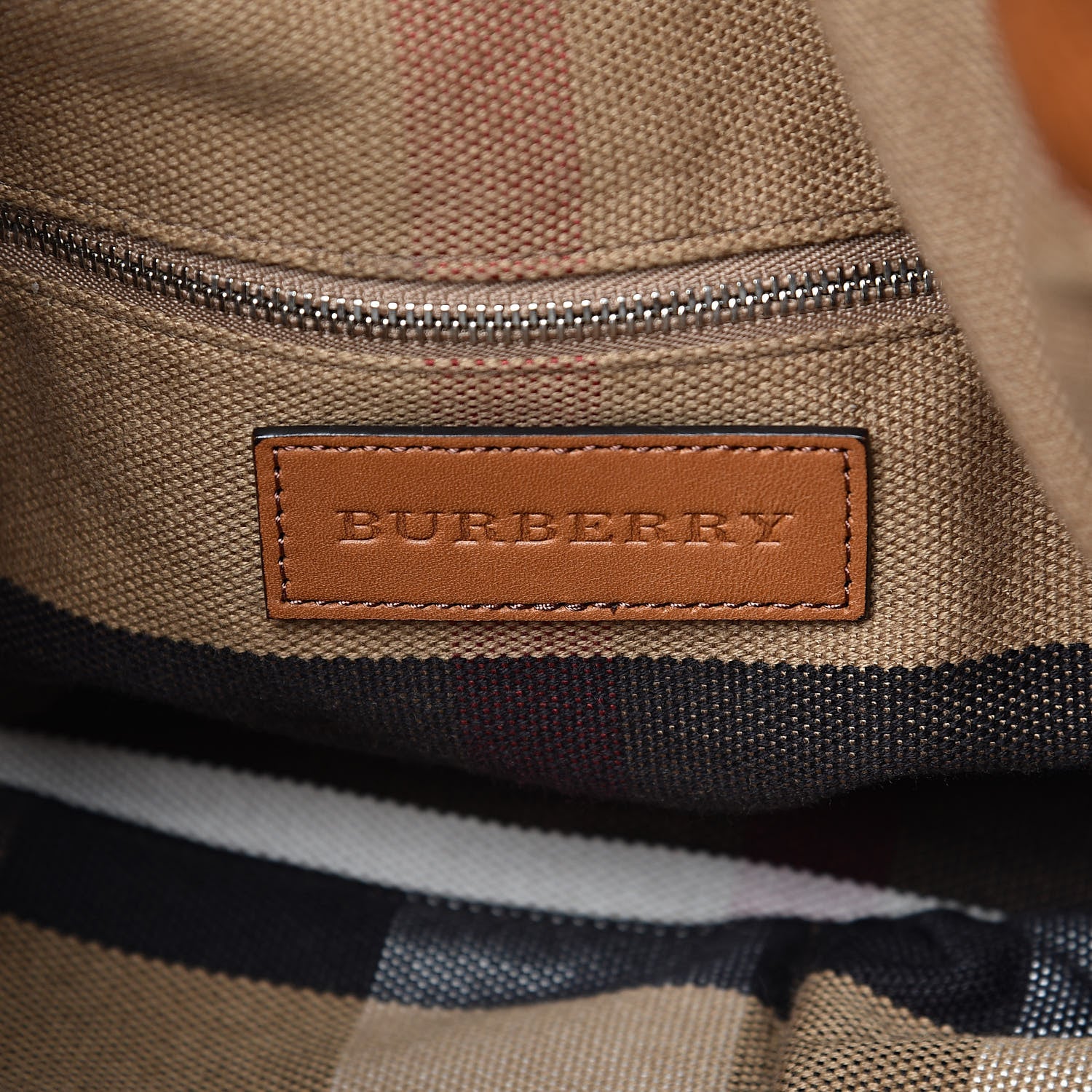 Burberry Brit Calfskin House Check Medium Maidstone Saddle Brown 6 of 11