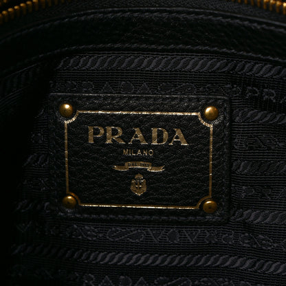 Prada Vitello Daino Embossed Logo Tote Black 6 of 16
