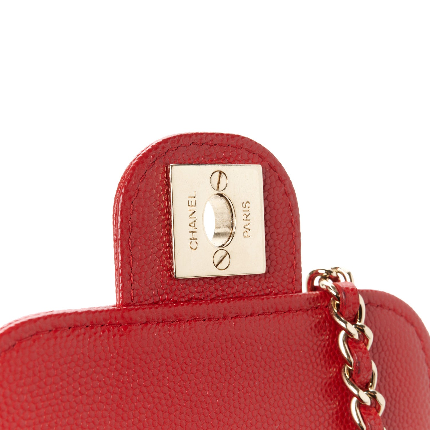 Chanel Caviar Quilted Classic Phone Holder Red 8 of 12