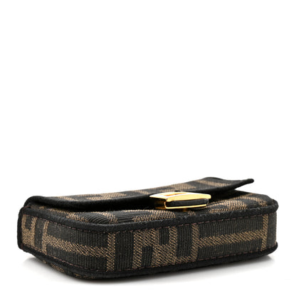 Fendi Fabric Jacquard FF 1974 Nano Baguette Charm Tobacco Moro Black 4 of 11