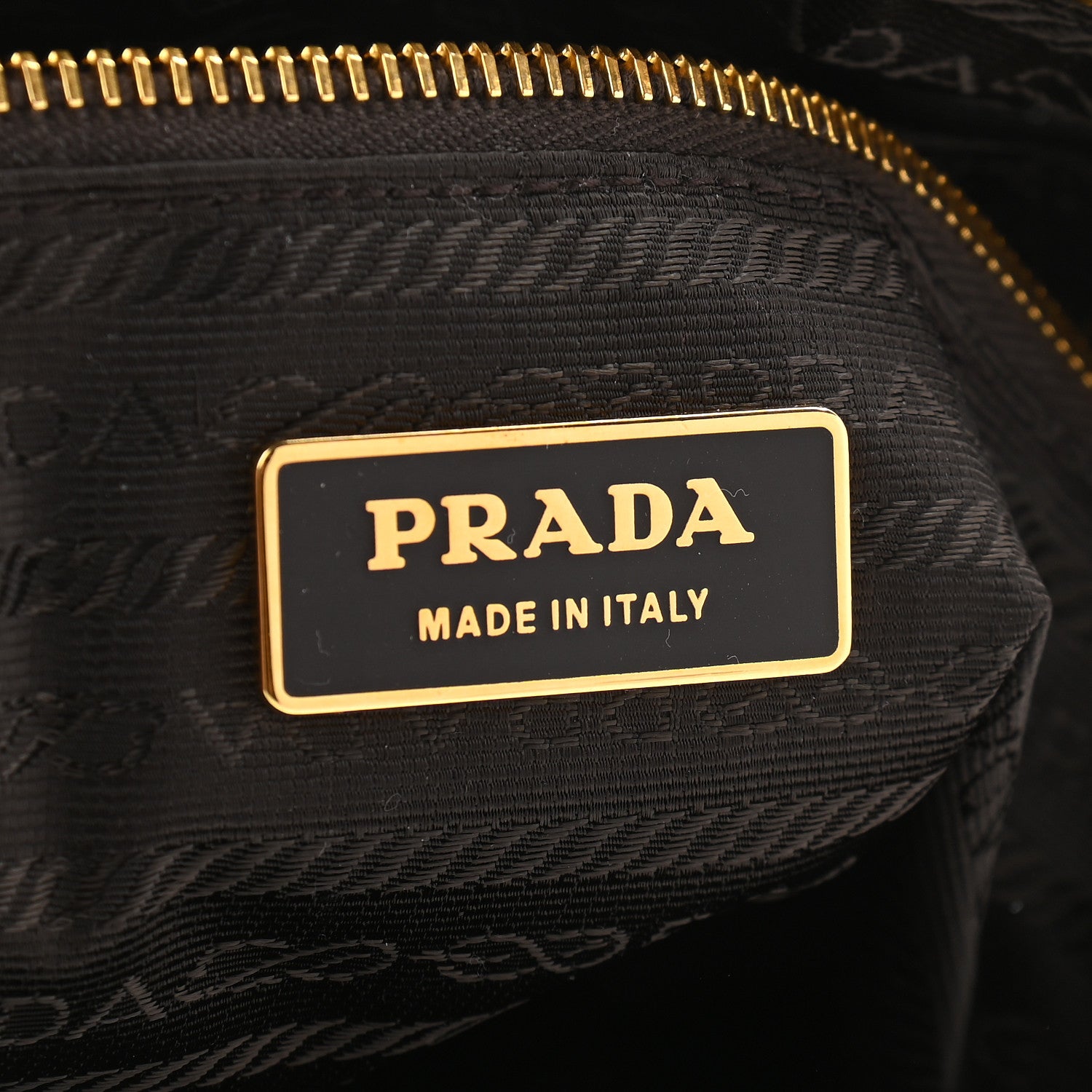 Prada Metallic Tessuto Nylon Saffiano Handbag Gold 6 of 8