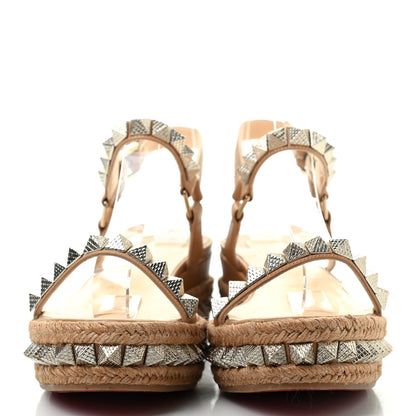 Christian Louboutin Calfskin Pyraclou 60 Platform Sandals 38 Light Tan 2 of 7