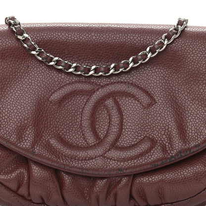 Chanel Caviar Half Moon Wallet On Chain WOC Dark Red 9 of 16