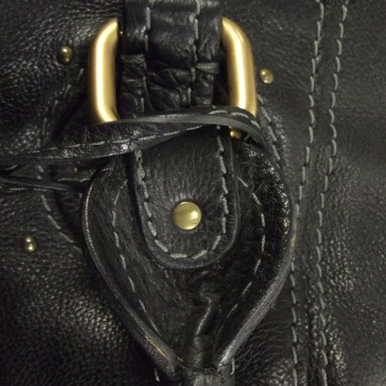 Leather Paddington Tote Noir