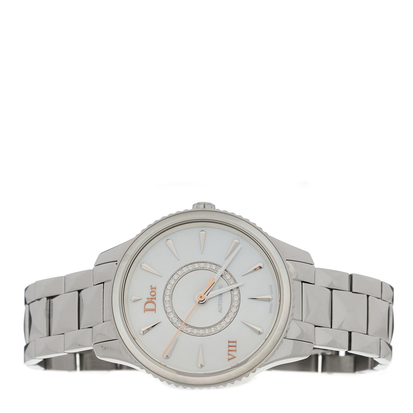 Stainless Steel Diamond Mother of Pearl 36mm Dior VIII Montaigne Automatic Watch