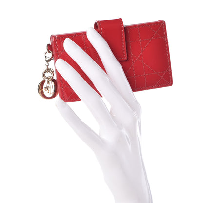 Christian Dior Patent Cannage Lady Dior 5-Gusset Card Holder Red 2 of 9