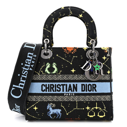 Christian Dior Canvas Pixel Zodiac Embroidered Medium Lady D-Lite Nero Multicolor 1 of 14