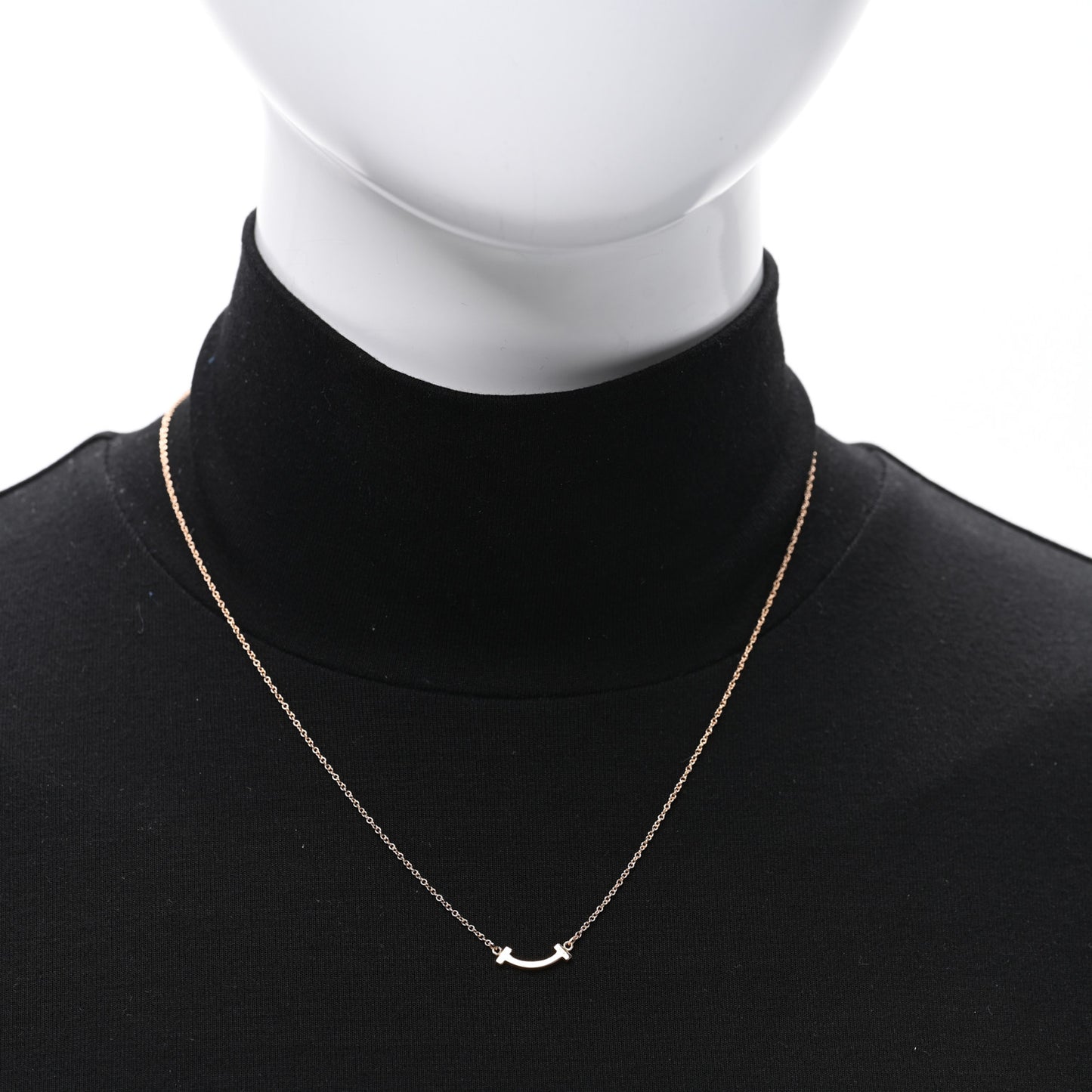 18K Rose Gold Mini T Smile Pendant Necklace