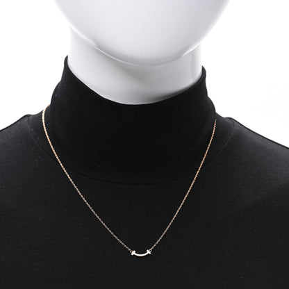 Tiffany 18K Rose Gold Mini T Smile Pendant Necklace 2 of 5