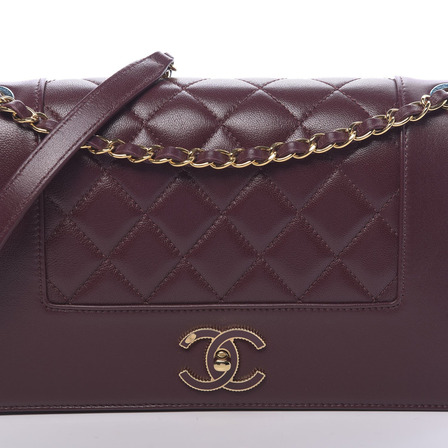 Chanel Sheepskin Quilted Vintage Mademoiselle Flap Dark Red 8 of 11