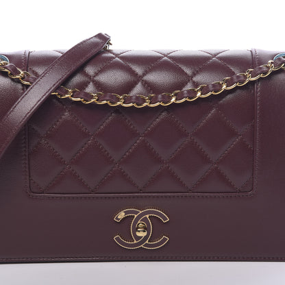 Chanel Sheepskin Quilted Vintage Mademoiselle Flap Dark Red 8 of 11
