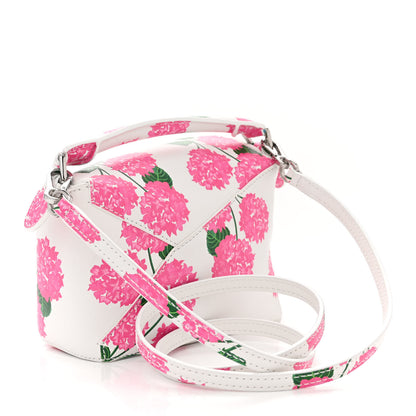 Loewe Satin Calfskin Flower Print Mini Puzzle Edge Bag White Multicolor 3 of 15