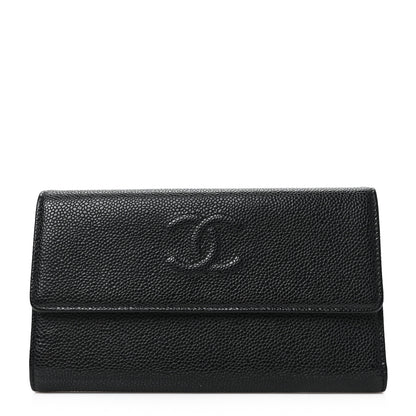 Chanel Caviar Timeless CC Large Gusset Flap Wallet Black 1 of 6