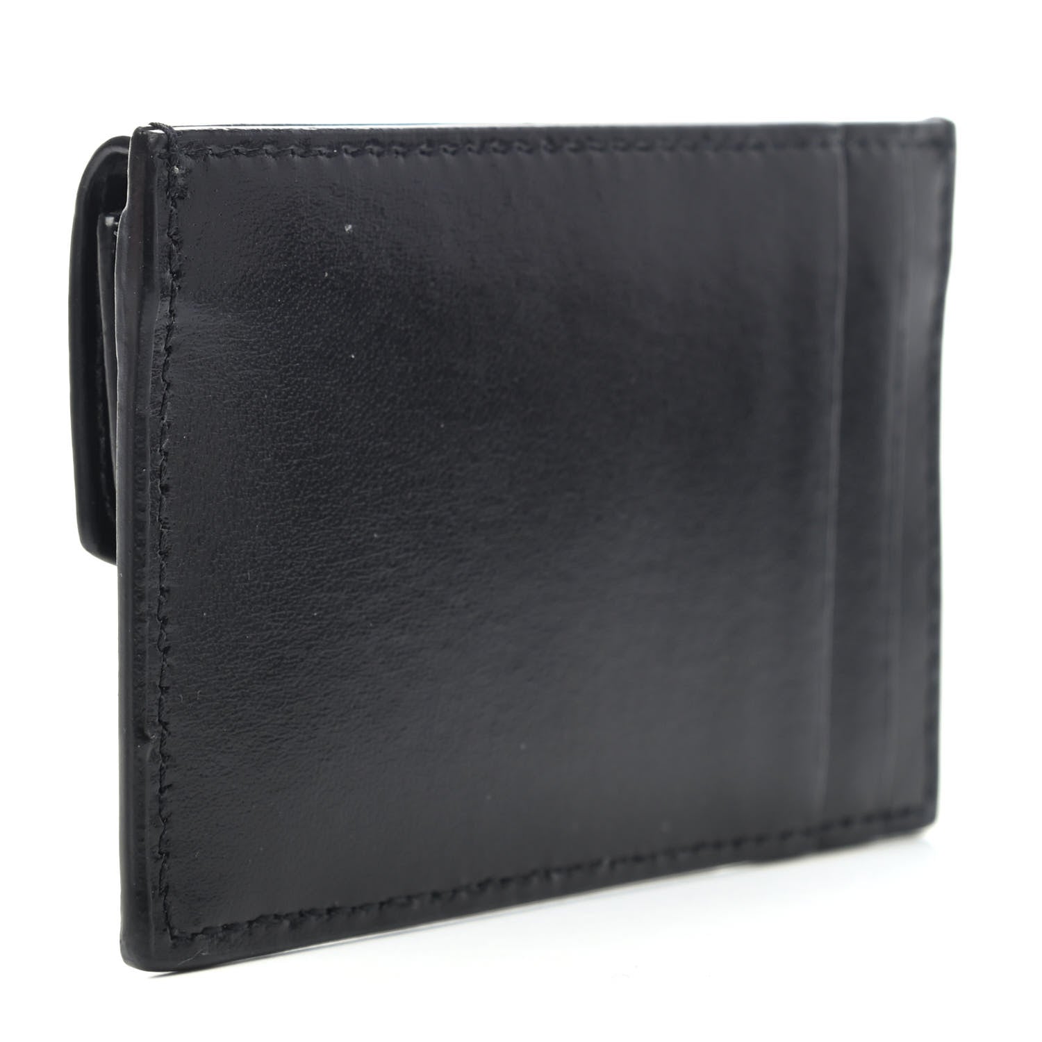 Saint Laurent Calfskin Uptown Monogram Card Case Black 2 of 4