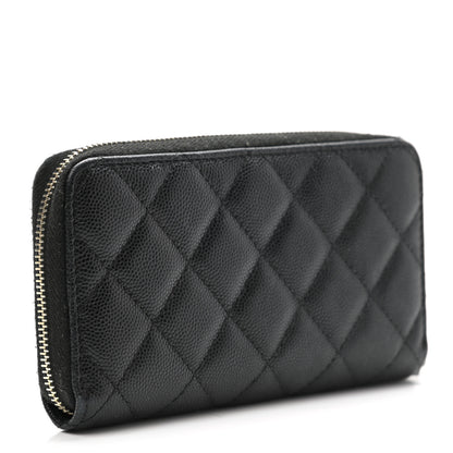 Chanel Caviar Quilted Small Zip Around Wallet Black 3 of 10