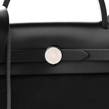 Hermes Military Toile Vache Hunter Herbag Zip Retourne 31 PM Black 8 of 11