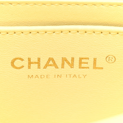 Chanel Lambskin Quilted Mini Rectangular Sweet Camellia Flap Yellow 6 of 14