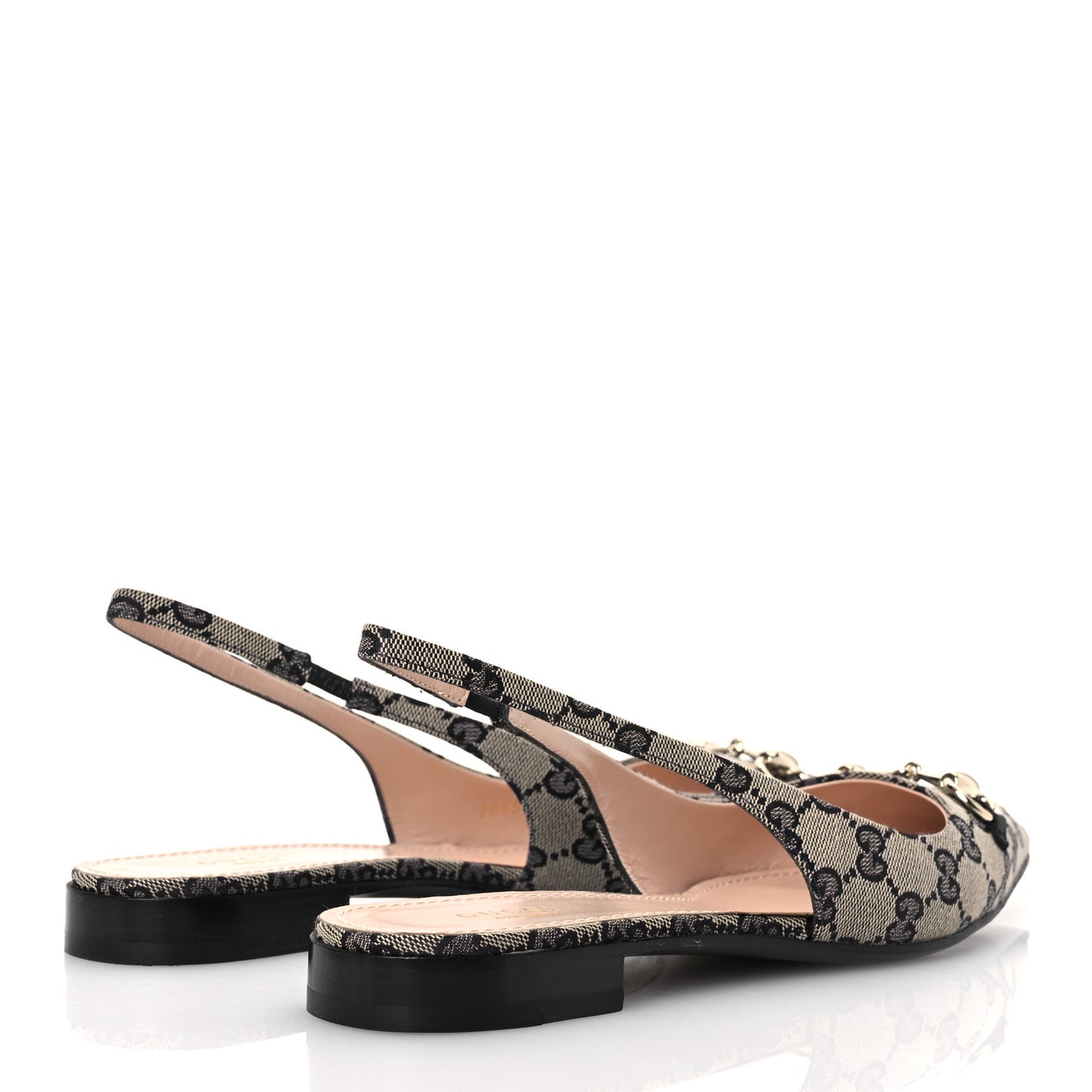 Monogram Horsebit Womens Slingback Ballet Flat 40 Beige Blue
