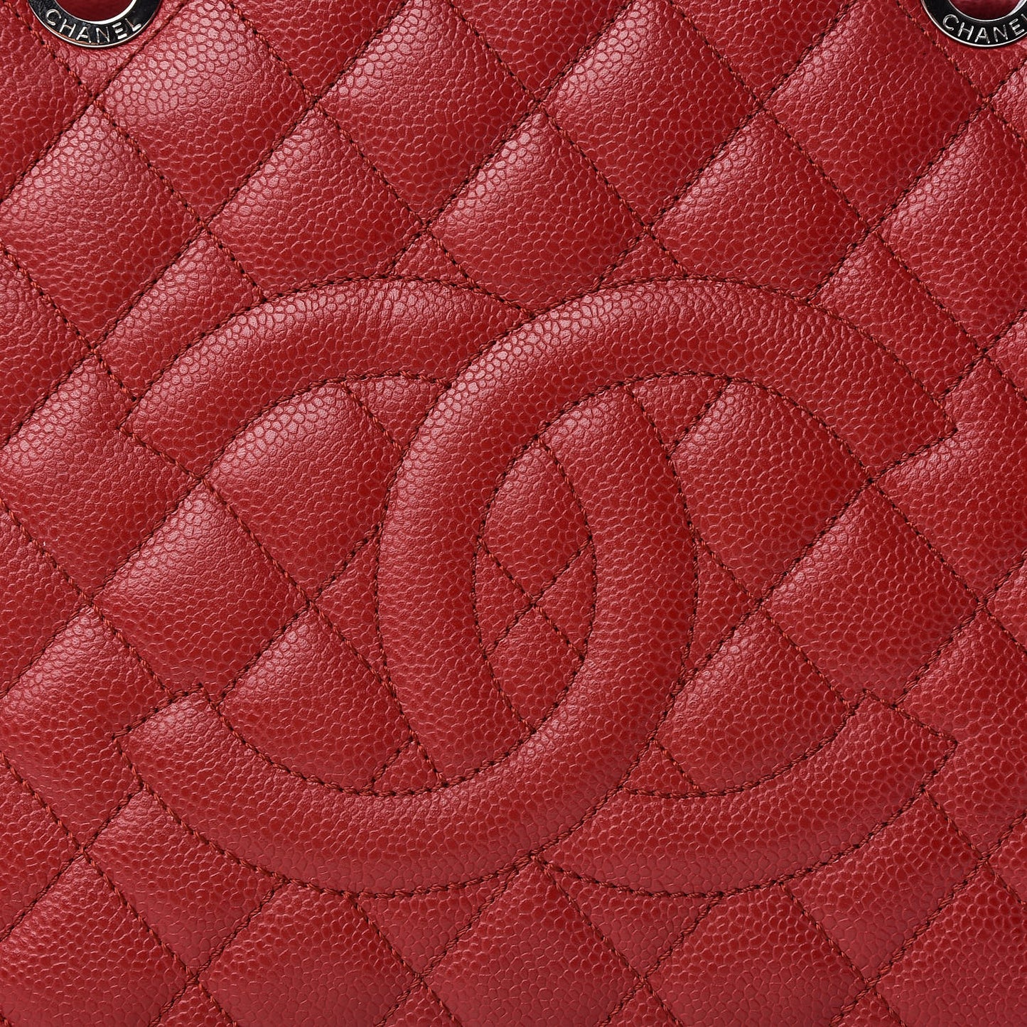 Caviar Quilted Grand Shopping Tote GST Red
