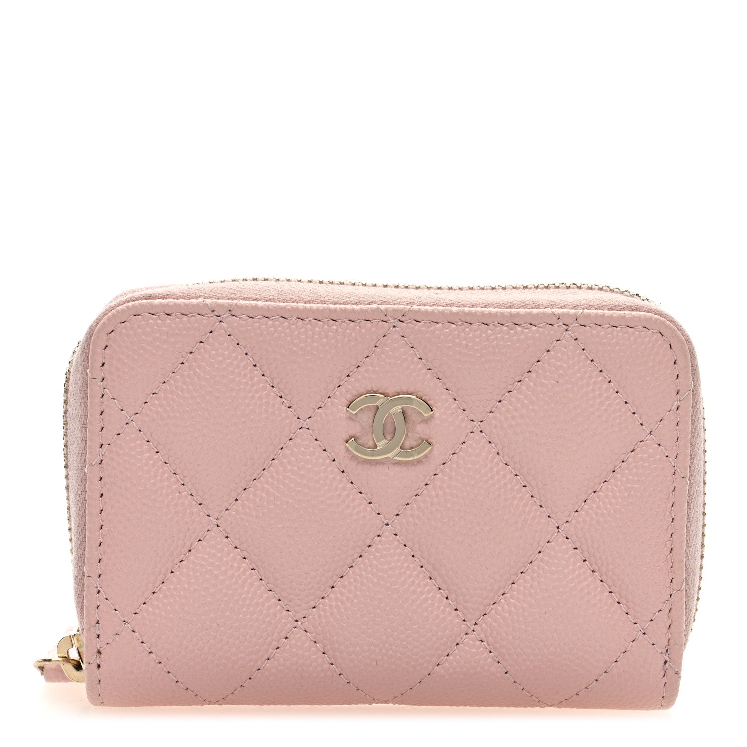 Chanel Caviar Quilted Zip Coin Purse Light Pink 1 of 7