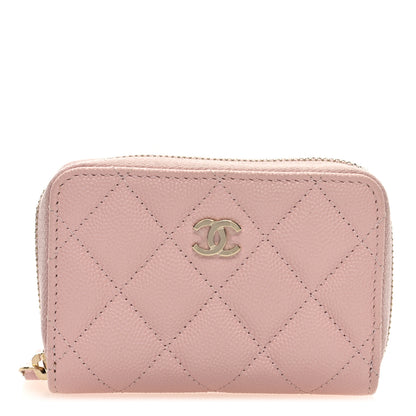 Chanel Caviar Quilted Zip Coin Purse Light Pink 1 of 7