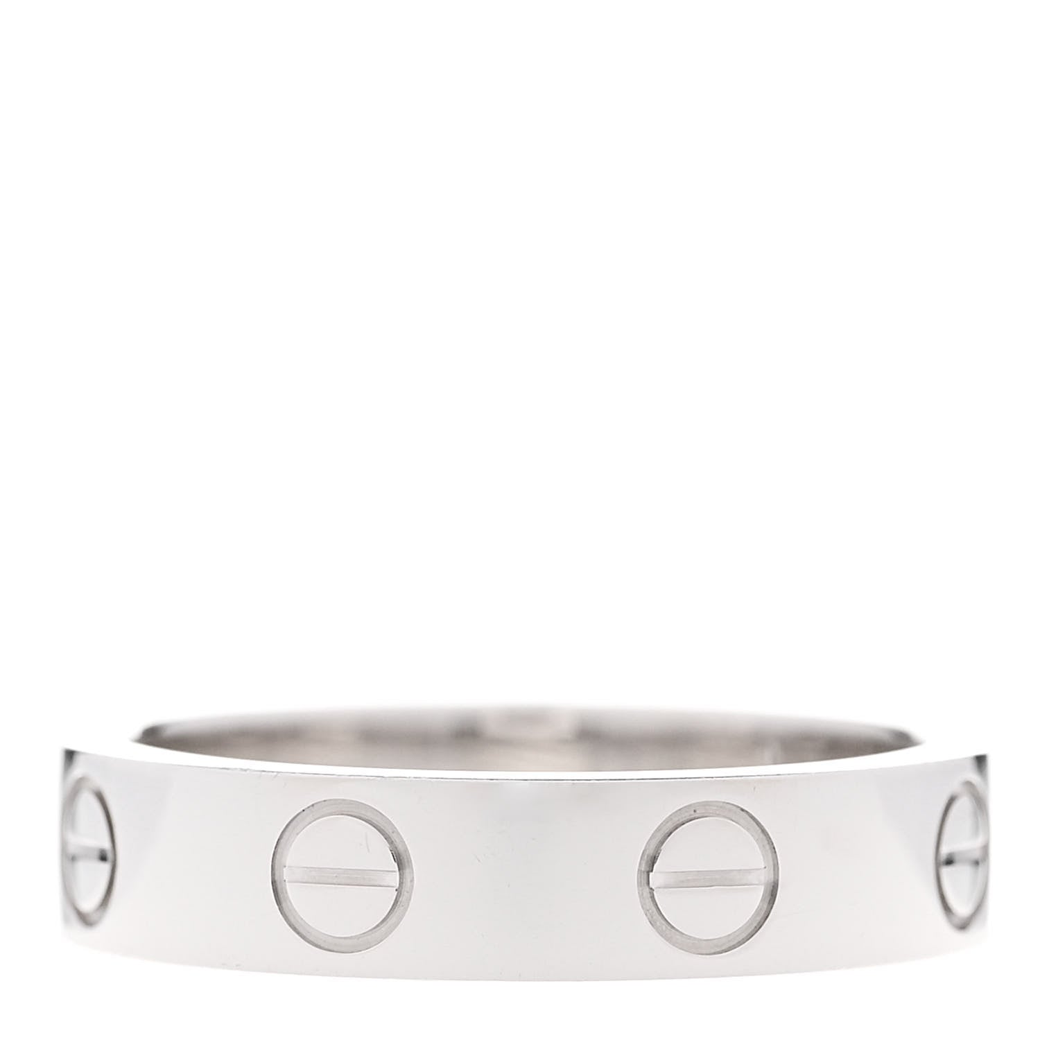 Cartier 18K White Gold Diamond 3.5mm LOVE Wedding Band Ring 48 4.5 3 of 4