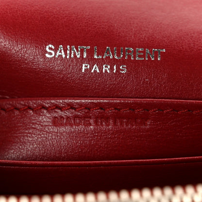 Saint Laurent Calfskin Crocodile Embossed Medium Monogram Sunset New Lipstick Red 7 of 10