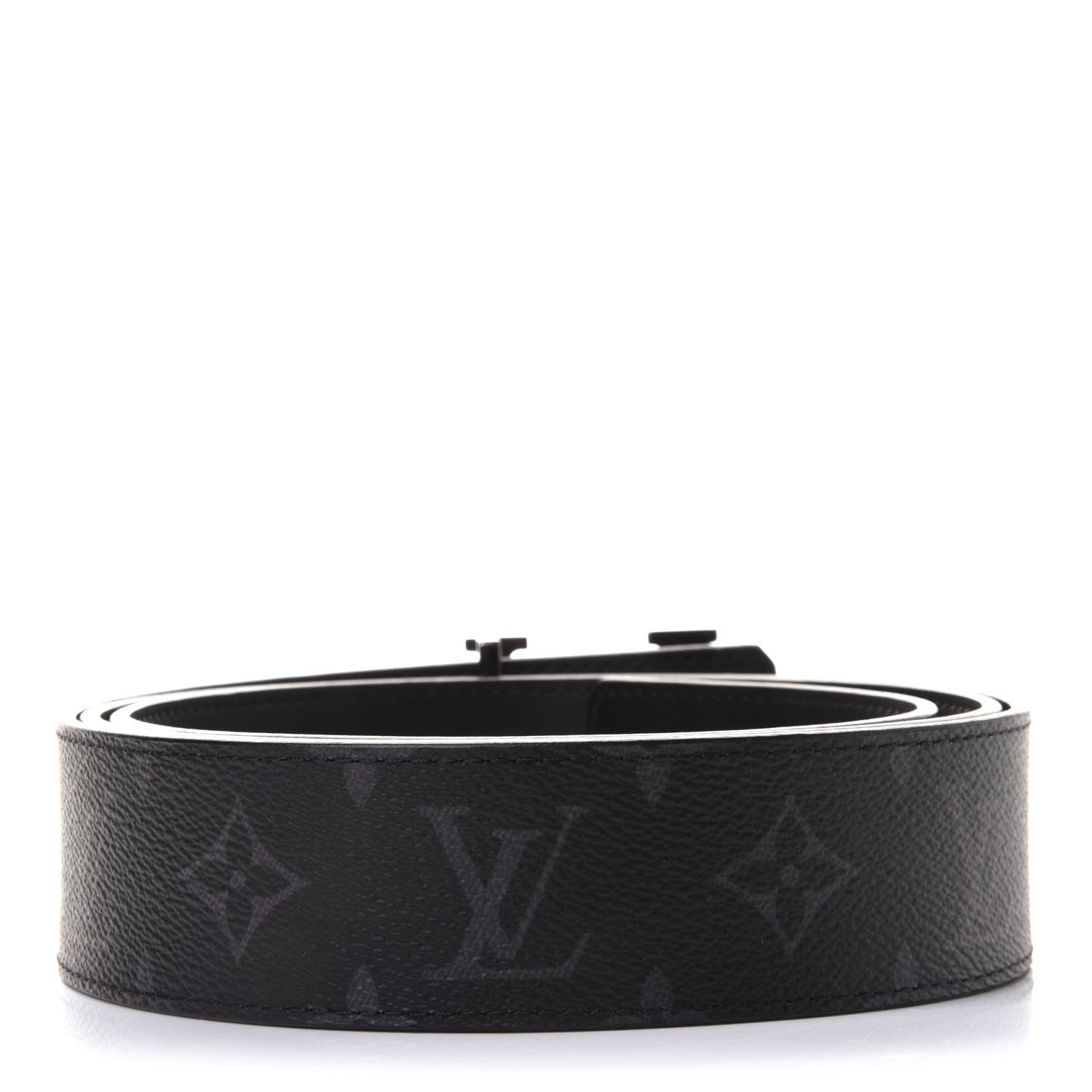 Louis Vuitton Monogram Eclipse Taigarama 40mm LV Initiales Reversible Belt 120 48 Black 2 of 5