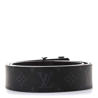 Louis Vuitton Monogram Eclipse Taigarama 40mm LV Initiales Reversible Belt 120 48 Black 2 of 5