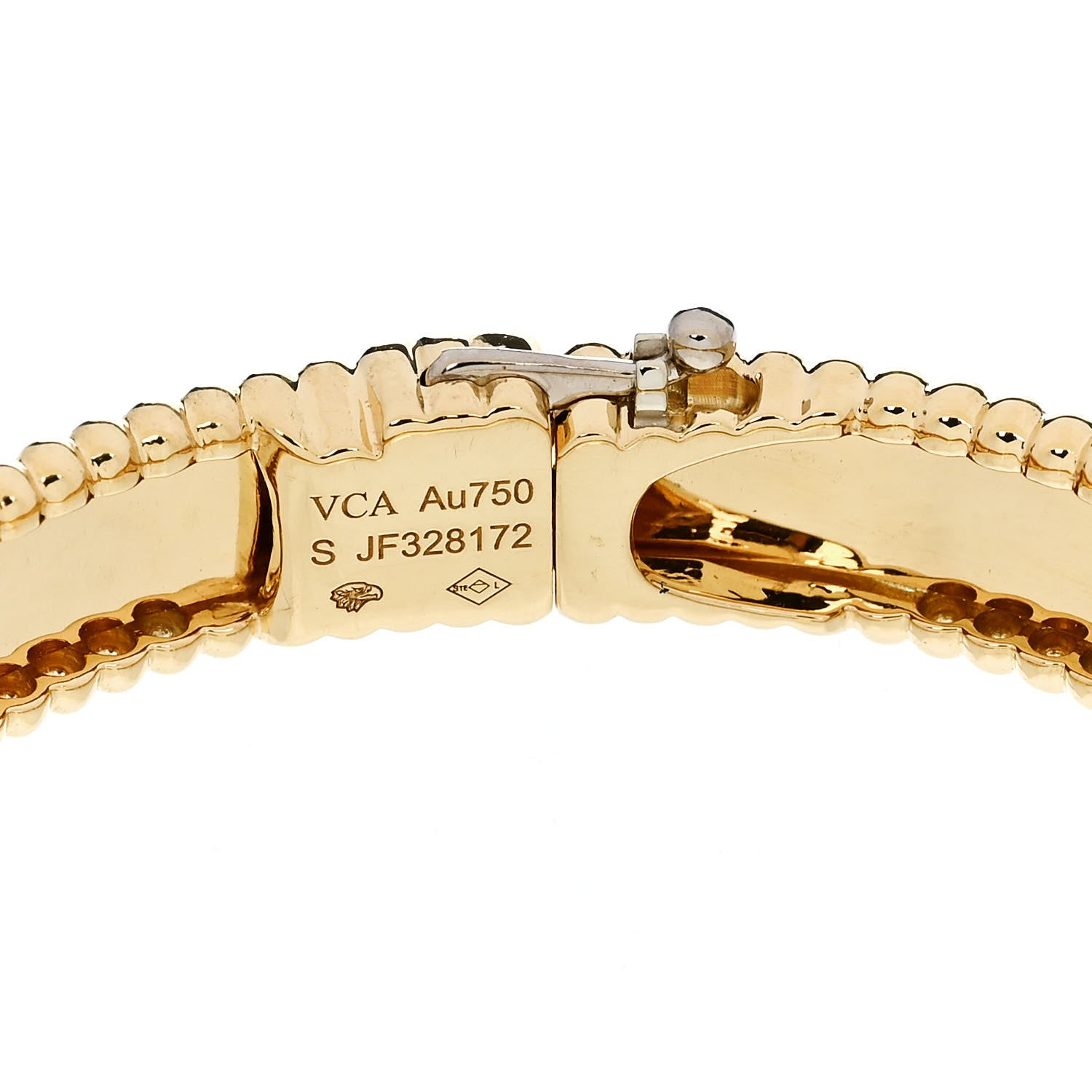 Van Cleef & Arpels 18K Yellow Gold Perlee Signature Bangle Bracelet S 4 of 5