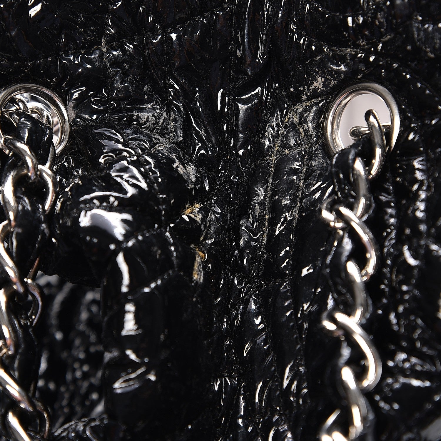 Chanel Vinyl Graphic Edge Tote Black 8 of 9