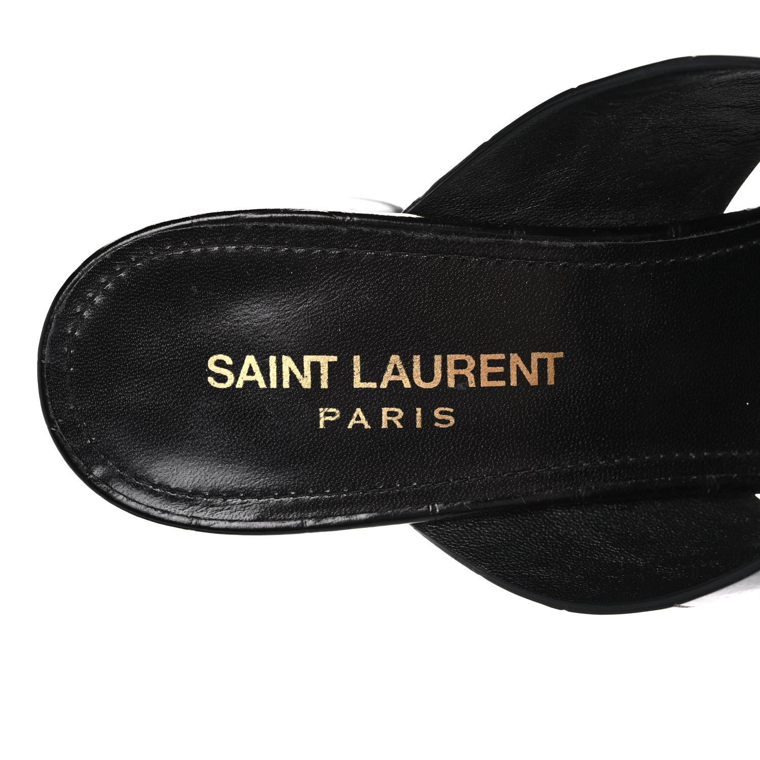 Saint Laurent Crocodile Embossed Calfskin LouLou Mule Sandals 37 Black 7 of 9
