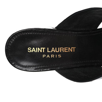 Saint Laurent Crocodile Embossed Calfskin LouLou Mule Sandals 37 Black 7 of 9