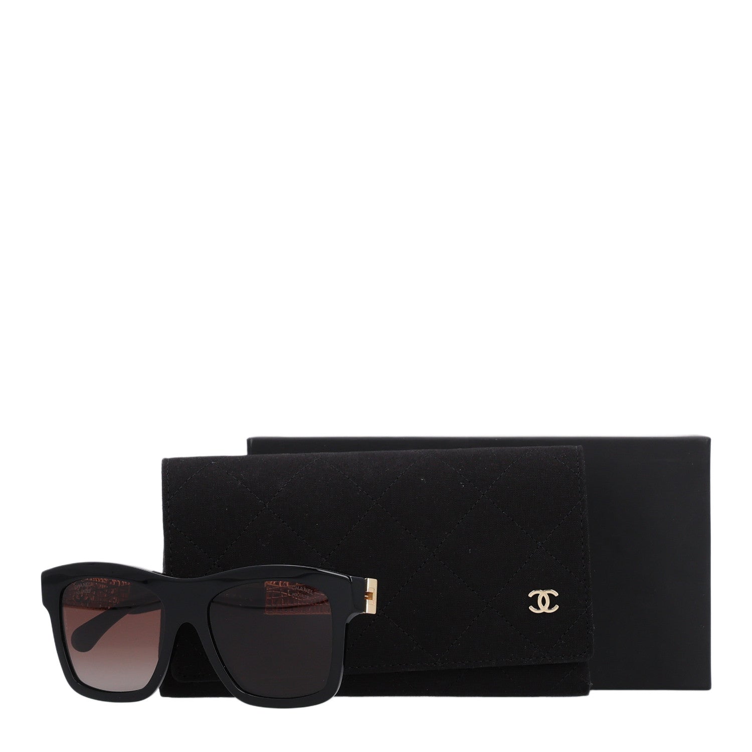 Chanel Acetate Metal Polarized Square Sunglasses 5533 Black